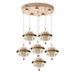 Apliqa Barkın 6'lı 40 Watt Yuvarlak Gold Ledli Modern Salon Avize - Görsel 2