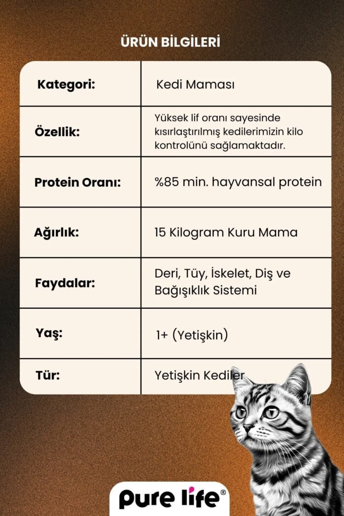 PURELİFE YETİŞKİN KEDİ MAMASI 2