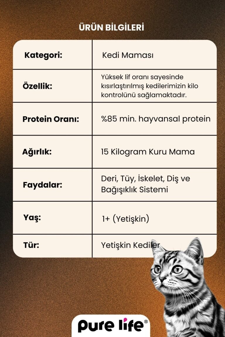 PURELİFE YETİŞKİN KEDİ MAMASI 2