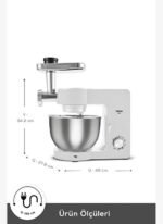 Karaca Multichef Ultra Aparatlı Hamur Yoğurma Makinesi Porcelain White 2000W 7L - Görsel 2