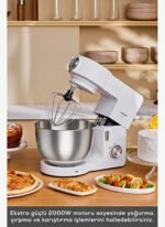 Karaca Multichef Ultra Aparatlı Hamur Yoğurma Makinesi Porcelain White 2000W 7L - Görsel 4