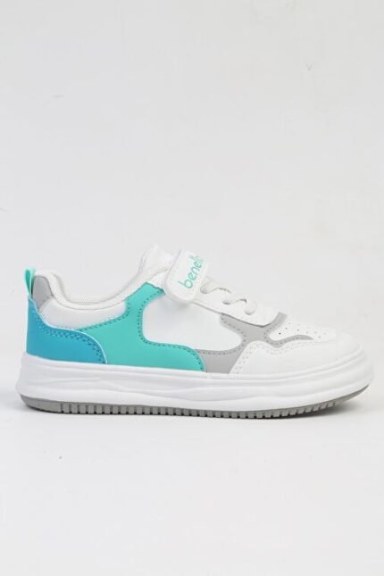 United Colors of Benetton Beyaz-Turkuaz Çocuk Sneaker BNI-10025-Beyaz Gri