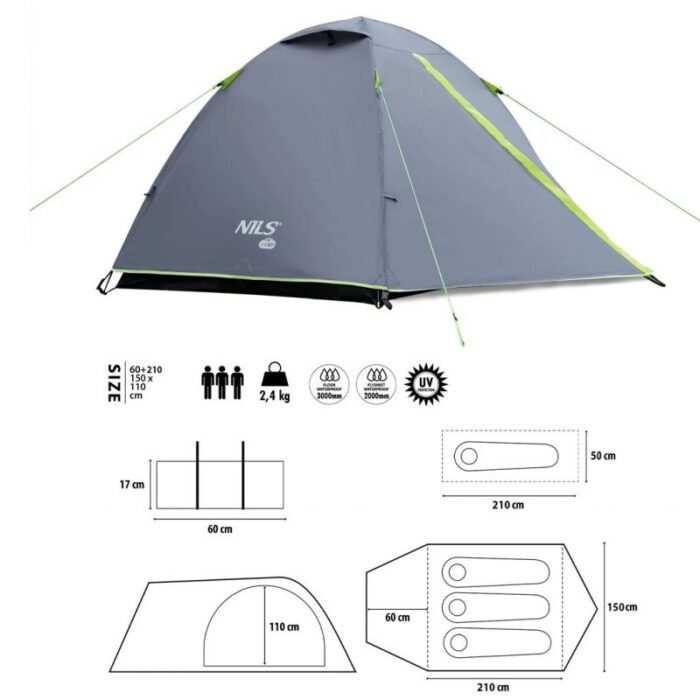 NILS CAMP Explorer NC6004 3 kişilik kamp çadırı - Görsel 6