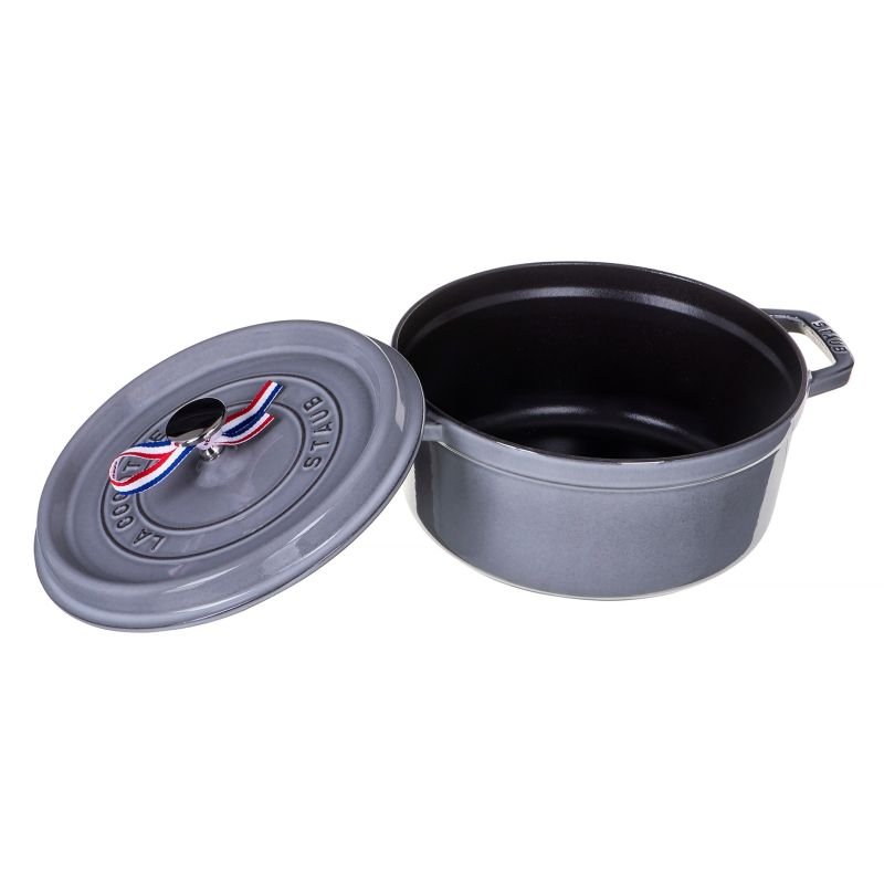 tryoshop-staub-round-cast-iron-pot-40500-246-0-3-8l-graphite-2024294-3 STAUB Yuvarlak dökme demir tencere 3.8L - Görsel 1