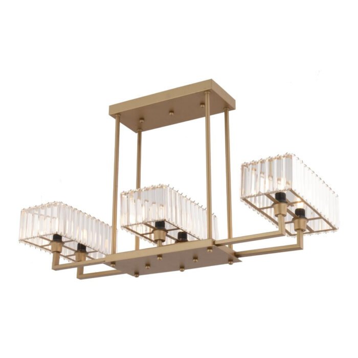 Apliqa Brambles 6'lı Eskitme Kristalli Taşlı Modern Tasarım Kristal Salon Avize - Görsel 2