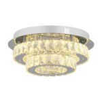 Apliqa Ardenia 2 Katlı Krom 3 Renkli 70 Watt Kristalli Ledli Modern Salon Led Büyük Avize - Görsel 2