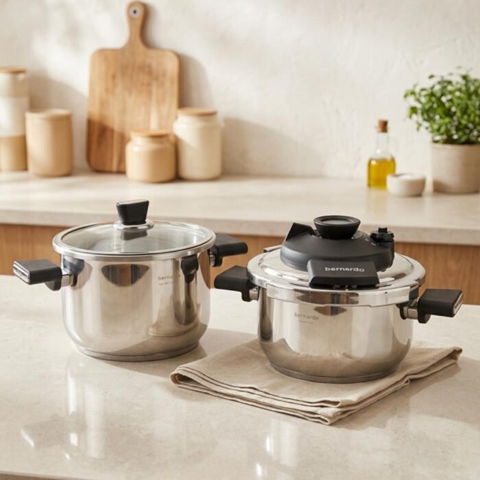 Bernardo Smart Cook 2'li 4-6l İndüksiyon Tabanlı Düdüklü Tencere Seti Siyah - Görsel 2