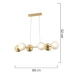 Apliqa Berca 6li Gold Avi̇ze Modern Mutfak Yemek Masası Üstü Yatak Odası Salon Avize - Görsel 4