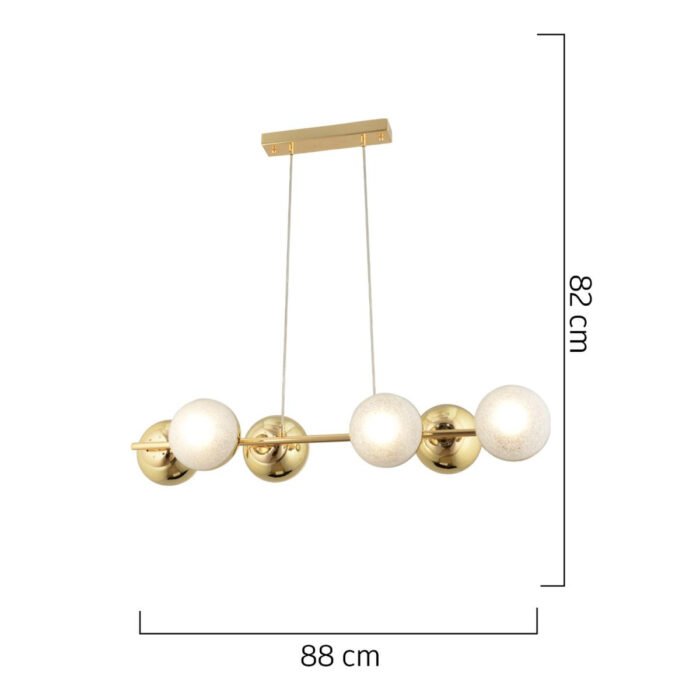 Apliqa Berca 6li Gold Avi̇ze Modern Mutfak Yemek Masası Üstü Yatak Odası Salon Avize - Görsel 4