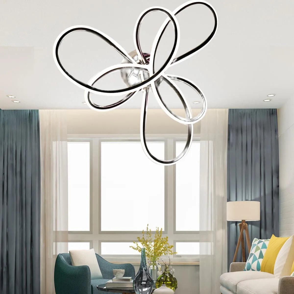 afe2b4269cd81392d2da-0 Apliqa Aybel Krom 48 Watt Plafonyer Modern Koridor Salon Led Avize - Görsel 1