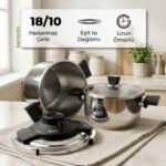 Bernardo Smart Cook 2'li 4-6l İndüksiyon Tabanlı Düdüklü Tencere Seti Siyah - Görsel 4