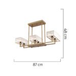 Apliqa Brambles 6'lı Eskitme Kristalli Taşlı Modern Tasarım Kristal Salon Avize - Görsel 3