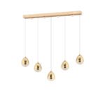 Apliqa Amaya 5'li Sıralı Gold Damla Başlıklı Modern Salon Led Avize - Görsel 2