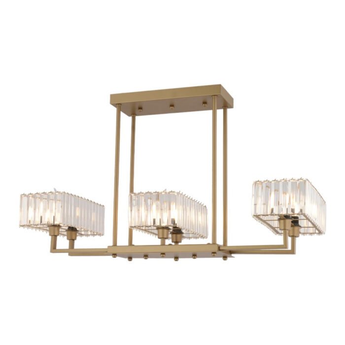 Apliqa Brambles 6'lı Eskitme Kristalli Taşlı Modern Tasarım Kristal Salon Avize - Görsel 4