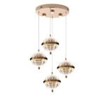 Apliqa Barkın 4'lü 24 Watt Yuvarlak Gold Ledli Modern Salon Avize - Görsel 2