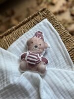 Asu Baby&Kids Vintage Bear Bordo Organik Pamuk Hediye Bebek Kiti - Görsel 3