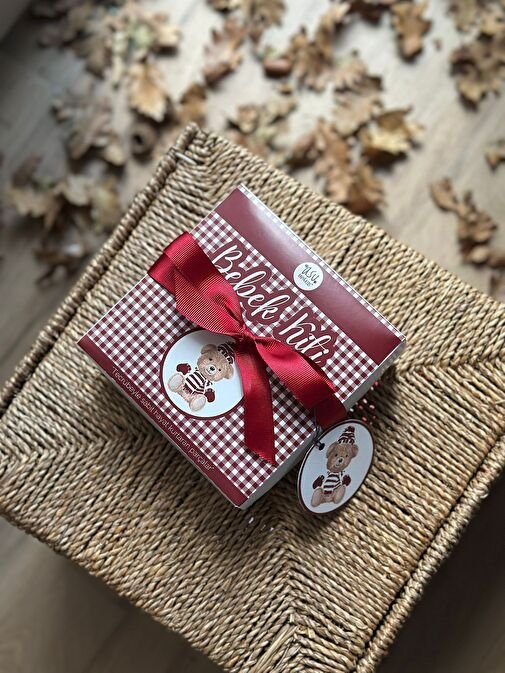 Asu Baby&Kids Vintage Bear Bordo Organik Pamuk Hediye Bebek Kiti - Görsel 4