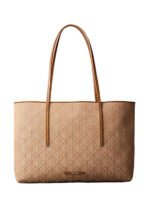 Calvin Klein Bej Kadın Tote Çanta EMBLEM AOP JACQUARD TOTE W/POUCH