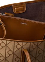 Calvin Klein Bej Kadın Tote Çanta EMBLEM AOP JACQUARD TOTE W/POUCH - Görsel 3