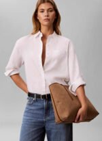 Calvin Klein Bej Kadın Tote Çanta EMBLEM AOP JACQUARD TOTE W/POUCH - Görsel 4