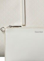 Calvin Klein Bej Kadın Tote Çanta EMBLEM AOP TOTE W/ POUCH - Görsel 3