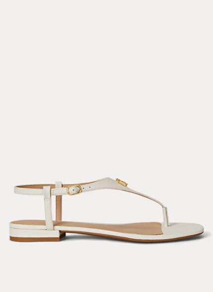 Lauren Ralph Lauren Beyaz Kadın Deri Sandalet 802982881004