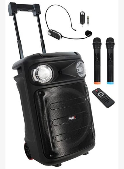 Midex MXR-1100HX Taşınabilir Seyyar Portatif 3 Mikrofonlu Işıklı Ses Sistemi Hoparlör (1100 Watt)