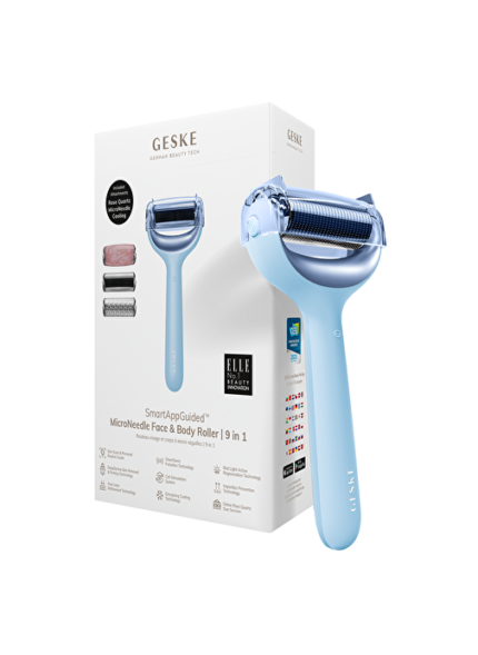 Geske Mikro İğneli, Buz Başlığı, Pembe Kuvars Başlıklı Dermaroller | MicroNeedle Face & Body Roller