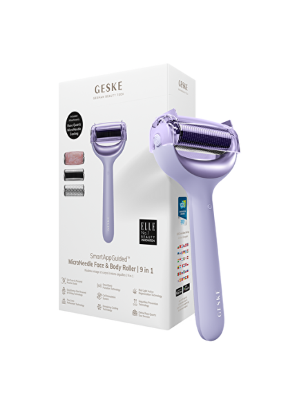 Geske Mikro İğneli, Buz Başlığı, Pembe Kuvars Başlıklı Dermaroller | MicroNeedle Face & Body Roller