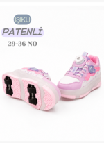 Casabony Pembe Işıklı Patenli Kız Çocuk Sneaker Ayakkabı - Görsel 4