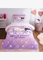 Taç Lisanslı Hello Kitty & Friends Tek Kişilik Pamuk Yorgan Seti