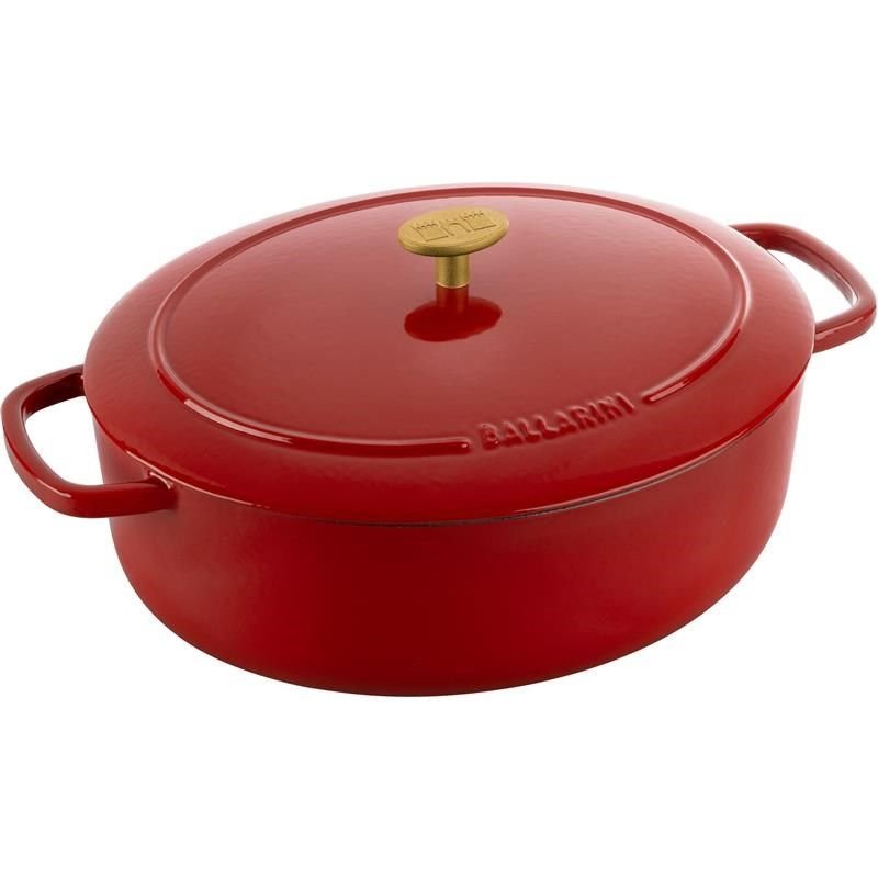 tryoshop-oval-cast-iron-pot-ballarini-bellamonte-75003-566-0-5-5-ltr-red-3131179-10 BALLARINI Bellamonte Oval Cast Iron Pot - Red, 5.5 ltr - Görsel 1