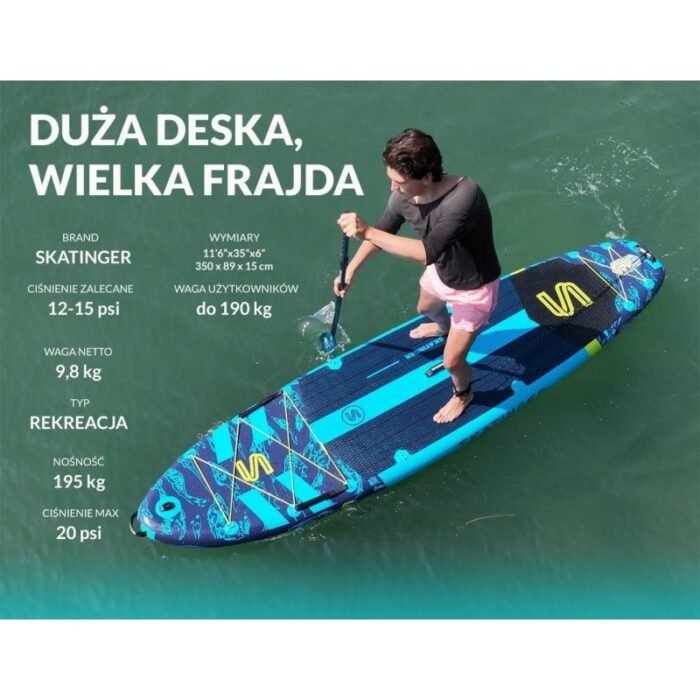 SUP board SKATINGER Asiaticus 350x89x15 cm - Görsel 3