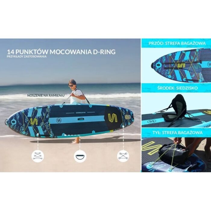 SUP board SKATINGER Asiaticus 350x89x15 cm - Görsel 4