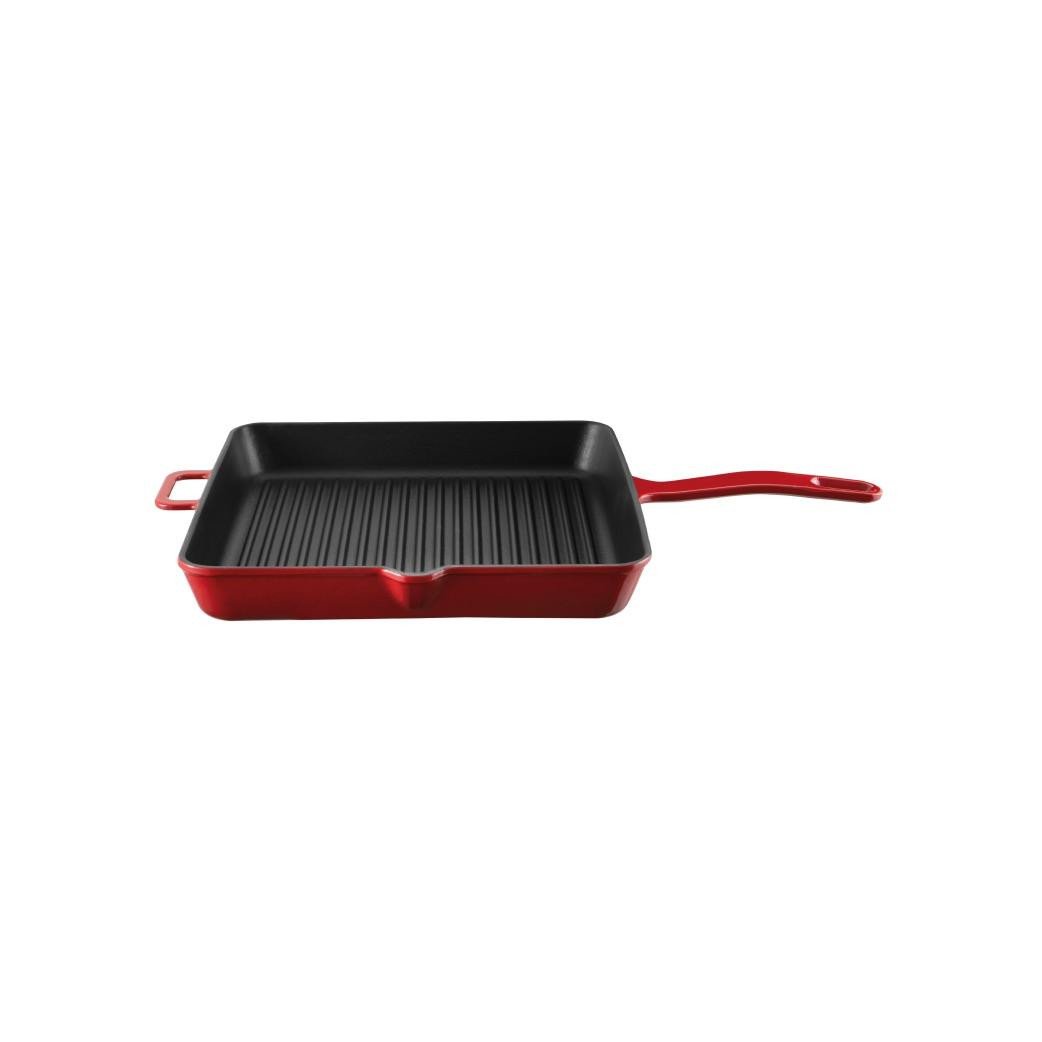 8e358b0a5b7e959939ed-0 Voeux Kitchenware L'amour Kırmızı Döküm Kare Izgara Tava 25 Cm - Görsel 1