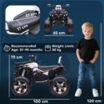 12V Güçlü Elektrikli Çocuk ATV'si (Beyaz, Akü Göstergeli) - Görsel 3