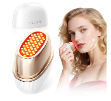 Anlan Radyo Frekanslı ve Çok Renkli LED Işık Terapili Yüz Masaj Cihazı (IPX6 Su Dirençli)