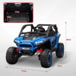24V Çift Kişilik Akülü Çocuk Arabası (Mavi, 4 Motorlu, 117x72x67 cm)