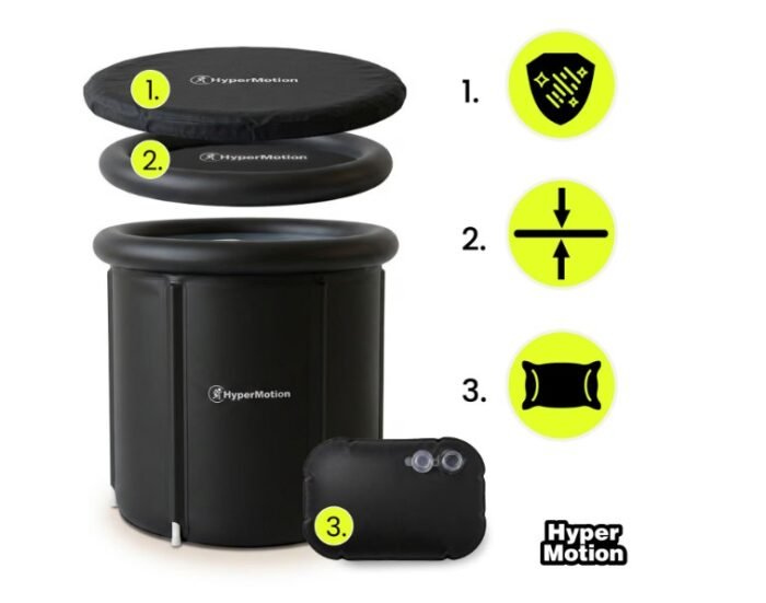 HyperMotion HYP131 330 Litre Katlanabilir Buz Banyosu ve Soğuk Su Terapisi Küveti (Siyah) - Görsel 4