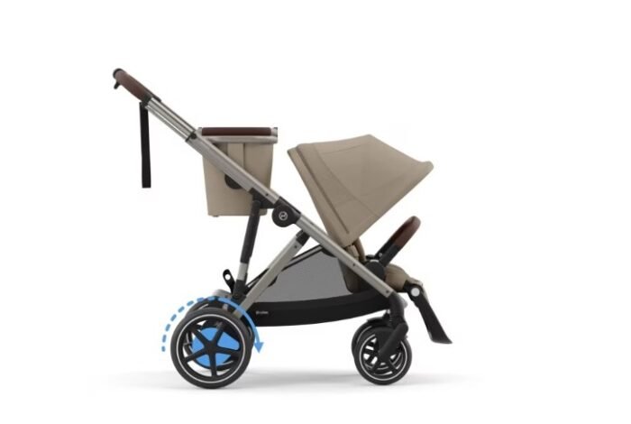 Cybex e-Gazelle S Elektrikli 2 si 1 Arada Bebek Arabası (Badem Beji, 14 kg) - Görsel 2