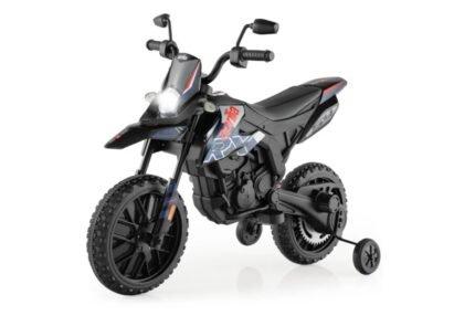 12V Çocuk Elektrikli Motorsikleti (Siyah, Eğitim Tekerlekli)