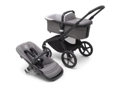 Bugaboo Fox 5 2'si 1 Arada Kişiselleştirilebilir Bebek Arabası (Siyah / Gri Melanj)