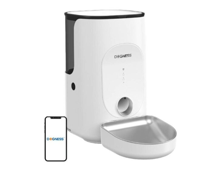 DOGNESS F16 Şarj Edilebilir Akıllı Otomatik Mama Kabı (4 L, 5000 mAh Pil, Wi-Fi, Paslanmaz Çelik Kase, Beyaz) - Görsel 2