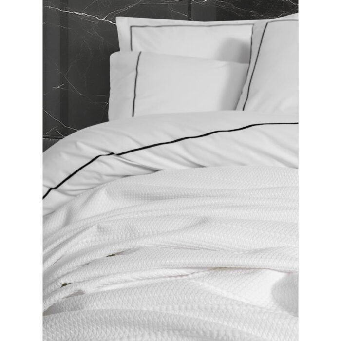 Cotton Box Classic Çeyizlik Çift Kişilik Pikeli Nevresim Takımı Mahur Beyaz - Görsel 3