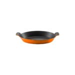 Voeux Kitchenware Amusant Turuncu Oval Döküm Sahan Ve Ahşap Nihale 20 Cm