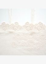 Ecocotton Amanda Battal Boy Nevresim Takımı %100 Organik Pamuk Keten Dantelliı Krem 240x220Cm - Görsel 2