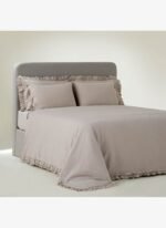 Ecocotton Ayda Battal Boy Nevresim Takımı %100 Organik Pamuk Dokuma Bej 240x220 Cm