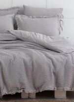Ecocotton Ayda Battal Boy Nevresim Takımı %100 Organik Pamuk Dokuma Gri 240x220 Cm - Görsel 2