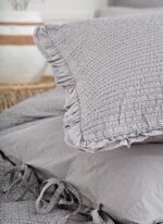Ecocotton Ayda Battal Boy Nevresim Takımı %100 Organik Pamuk Dokuma Gri 240x220 Cm - Görsel 3