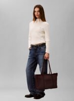 Calvin Klein Bordo Kadın Omuz Çantası NYLON MEDIUM TOTE - Görsel 4